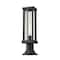 Z-Lite Glenwood 1 Light Outdoor Pier Mounted Fixture, Black & Clear 586PHMR-553PM-BK - alternate 1